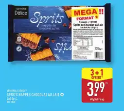ALDI VÉRITABLE DÉLICE Sprits nappés chocolat au lait offre