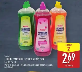 ALDI TWIDO Liquide vaisselle concentré offre
