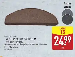 ALDI HOME CREATION Tapis d'escalier 15 pièces offre