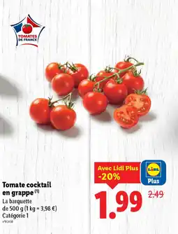 Lidl Tomate cocktail en Tomate cocktail en grappe (1) offre