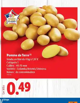 Lidl Pomme de Terre offre