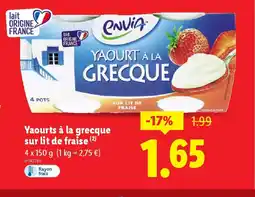 Lidl Yaourts à la grecque sur lit de fraise offre