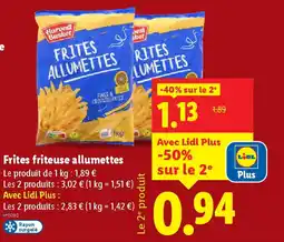 Lidl Frites friteuse allumettes offre