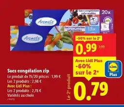 Lidl Sacs congélation zip offre