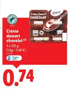 Lidl Crème dessert chocolat offre