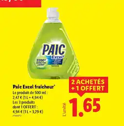 Lidl PAIC Excel fraîcheur offre