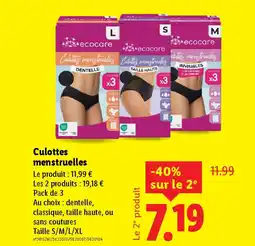 Lidl Culottes menstruelles offre