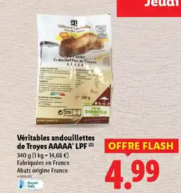 Lidl Veritables Andouillettes de Troyes offre