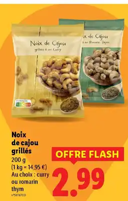 Lidl Noix de cajou grillés offre