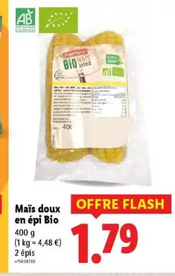 Lidl Maïs doux en épi Bio offre