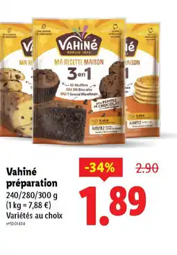 Lidl Vahiné préparation offre