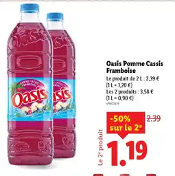 Lidl OASIS Pomme Cassis Framboise offre