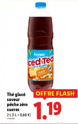 Lidl Thé glacé saveur pêche zéro sucres offre