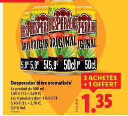 Lidl DESPERADOS bière aromatisée offre