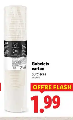 Lidl Gobelets carton offre