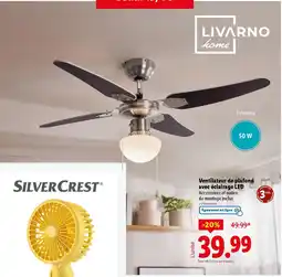Lidl Ventilateur de plafond avec éclairage LED offre