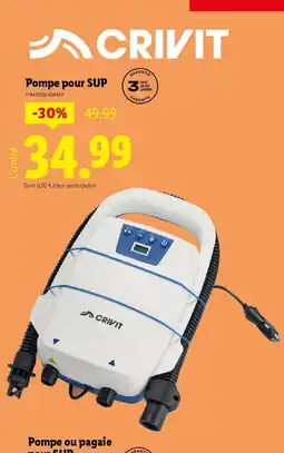 Lidl CRIVIT Pompe pour SUP offre