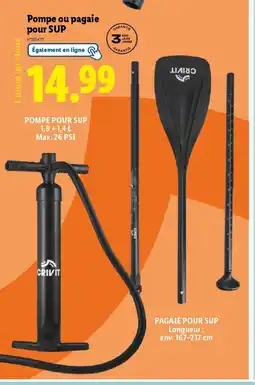 Lidl Pompe ou pagaie pour SUP offre