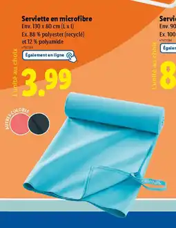 Lidl Serviette en microfibre offre