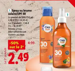 Lidl Spray ou brume solaire SPF 30 offre
