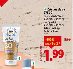 Lidl Crème solaire offre