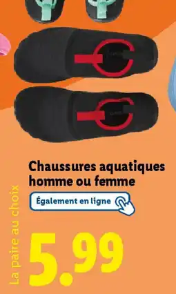 Lidl Chaussures aquatiques homme ou femme offre