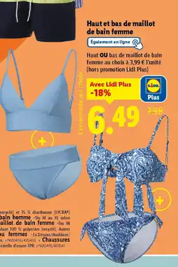 Lidl Haut et bas de maillot de bain femme offre