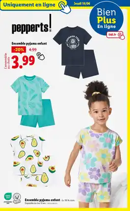 Lidl Ensemble pyjama enfant offre