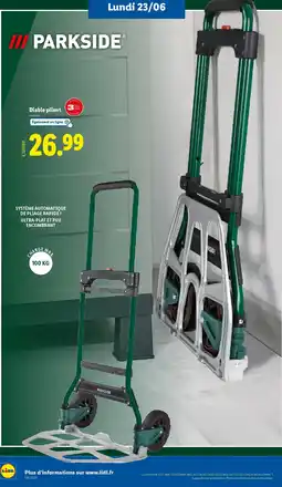 Lidl PARKSIDE Diable pliant offre