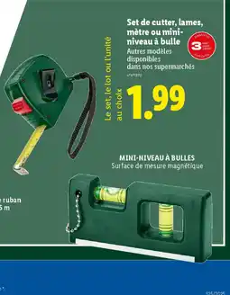 Lidl Set de cutter, lames, mètre ou mini- niveau à bulle offre
