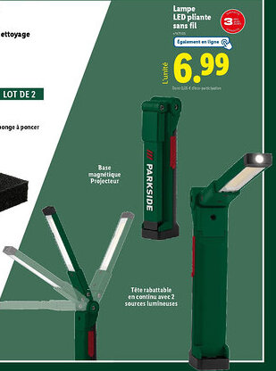 Lidl Lampe LED pliante sans fil offre