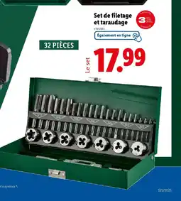 Lidl Set de filetage et taraudage offre