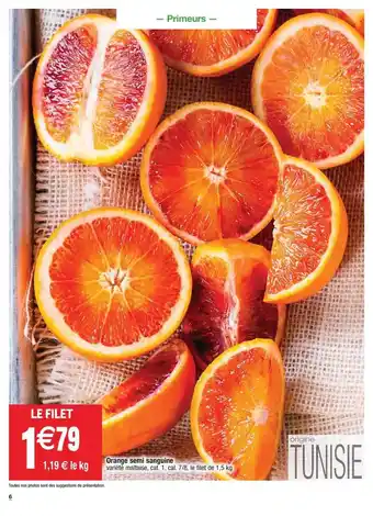 Cora x Carrefour Orange Semi Sanguine offre