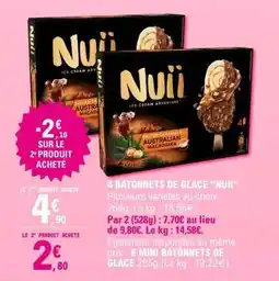 E.Leclerc 4 BATONNETS DE GLACE “NUII” offre