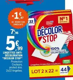 E.Leclerc LINGETTES ANTI-DÉCOLORATION 'DÉCOLOR STOP' offre