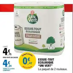 E.Leclerc ESSUIE-TOUT ÉCOLOGIQUE UNI VERT offre