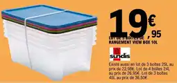 E.Leclerc Lot de 3 boîtes de rangement View Box 10L offre