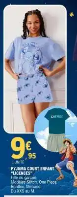 E.Leclerc PYJAMA COURT ENFANT 'LICENCES' offre