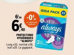 E.Leclerc Protections hygiéniques Always offre