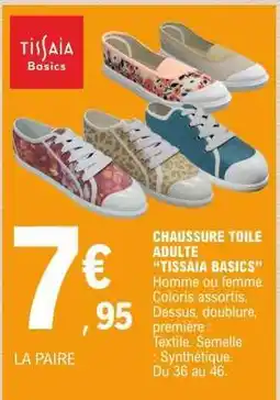 E.Leclerc CHAUSSURE TOILE ADULTE 'TISSAIA BASICS' offre