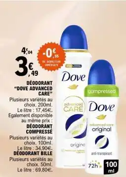 E.Leclerc DÉODORANT “DOVE ADVANCED CARE” offre