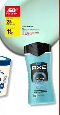 Carrefour Market Gel douche 5 en 1 AXE offre