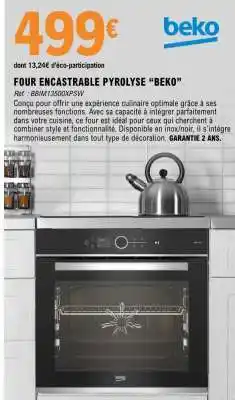E.Leclerc FOUR ENCASTRABLE PYROLYSE “BEKO” offre
