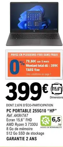 E.Leclerc PC PORTABLE 255G10 “HP” offre