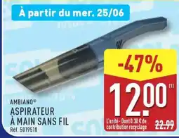 ALDI AMBIANO ASPIRATEUR À MAIN SANS FIL offre