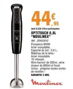 E.Leclerc OPTITOUCH 0,8L MOULINEX offre