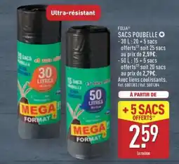 ALDI FOLIA SACS POUBELLE 30 L offre