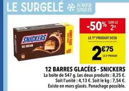 Supeco Snickers 12 barres glacées offre
