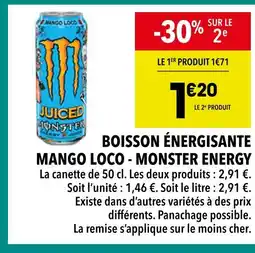Supeco Monster Energy Boisson énergisante Mango Loco offre
