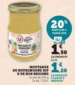 Super U U - moutarde de bourgnogne igp de nos regions offre